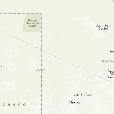 Map showing location of Los Frentones (-26.407700, -61.413670)