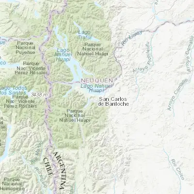 Map showing location of San Carlos de Bariloche (-41.145570, -71.308220)