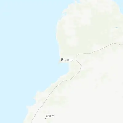 Map showing location of Broome (-17.955380, 122.239220)