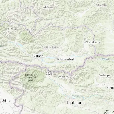 Map showing location of Klagenfurt am Wörthersee (46.624720, 14.305280)