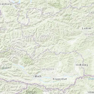 Map showing location of Murau (47.110560, 14.169440)