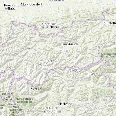 Map showing location of Neustift im Stubaital (47.116670, 11.316670)