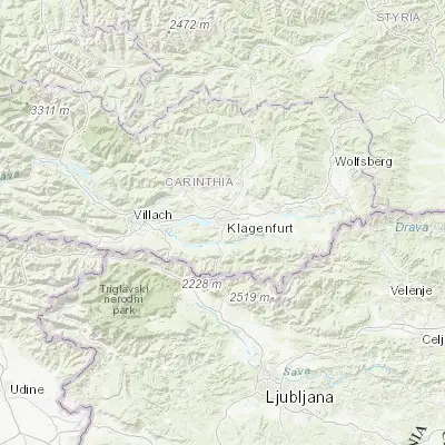 Map showing location of Sankt Martin (46.616670, 14.283330)