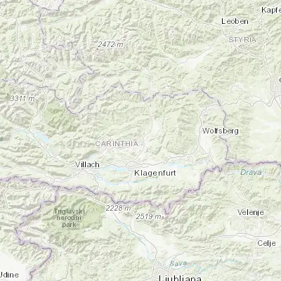 Map showing location of Sankt Veit an der Glan (46.768060, 14.360280)