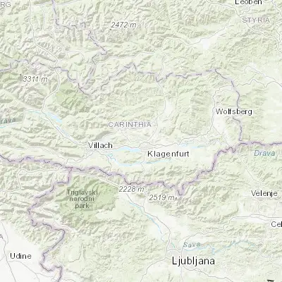 Map showing location of Wölfnitz (46.666390, 14.258060)