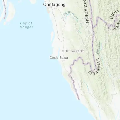 Map showing location of Cox’s Bāzār (21.439730, 92.009550)