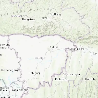 Map showing location of Sylhet (24.899040, 91.871980)