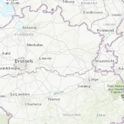 Map showing location of Budingen (50.865090, 5.098470)