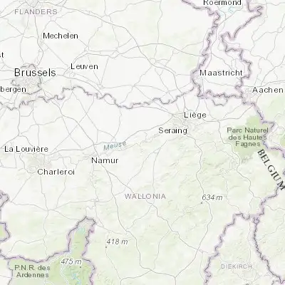 Map showing location of Tihange (50.529740, 5.261760)