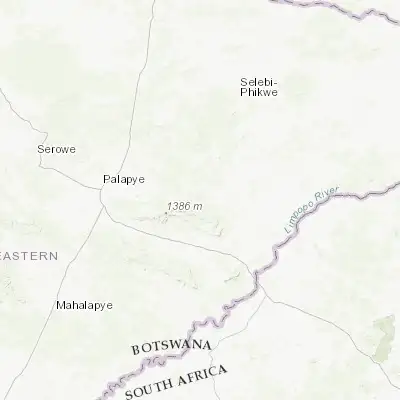 Map showing location of Maunatlala (-22.597010, 27.630060)