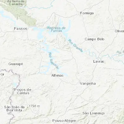 Map showing location of Campos Gerais (-21.235000, -45.758610)