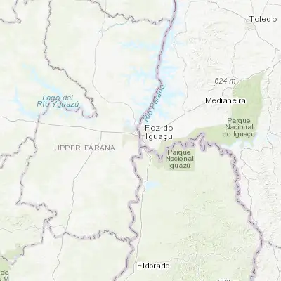 Map showing location of Foz do Iguaçu (-25.547780, -54.588060)