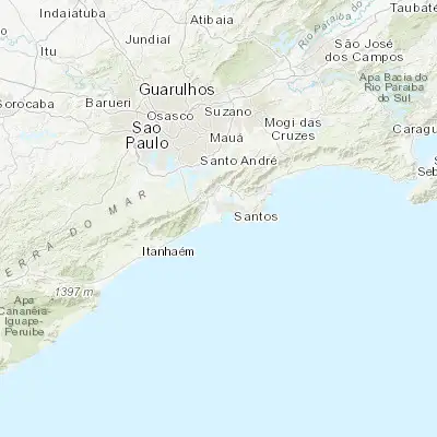 Map showing location of Praia Grande (-24.005830, -46.402780)