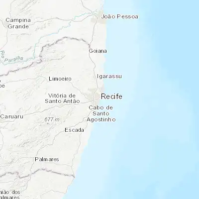 Map showing location of Recife (-8.053890, -34.881110)