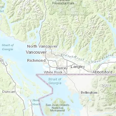 Map showing location of New Westminster (49.206780, -122.910920)