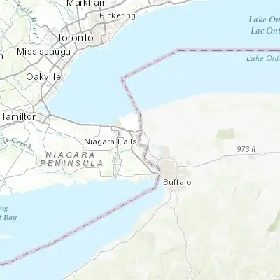 Map showing location of Niagara Falls (43.100120, -79.066270)