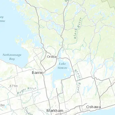 Map showing location of Orillia (44.608680, -79.420680)