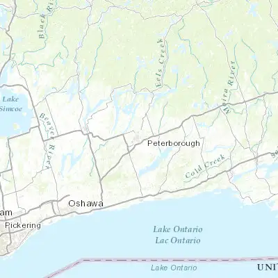 Map showing location of Peterborough (44.300120, -78.316230)