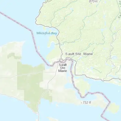 Map showing location of Sault Ste. Marie (46.516770, -84.333250)