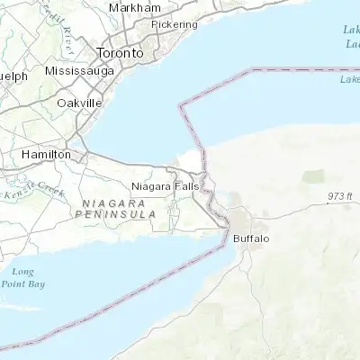 Map showing location of Thorold (43.116820, -79.199580)