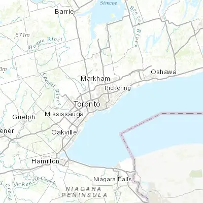 Map showing location of Toronto (43.700110, -79.416300)