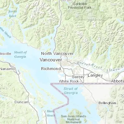 Map showing location of Vancouver (49.249660, -123.119340)