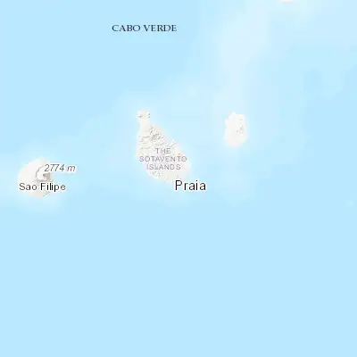 Map showing location of Praia (14.931520, -23.512540)