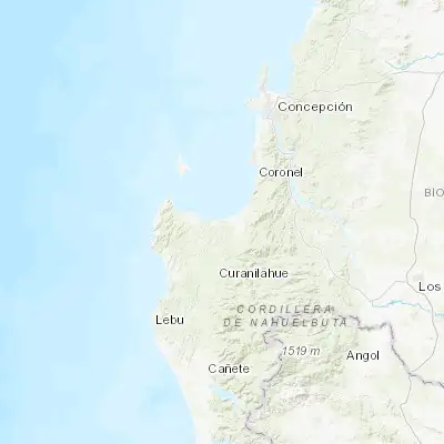 Map showing location of Arauco (-37.246300, -73.317520)