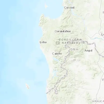 Map showing location of Cañete (-37.801280, -73.396160)