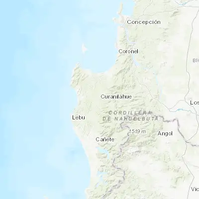 Map showing location of Curanilahue (-37.477930, -73.344950)