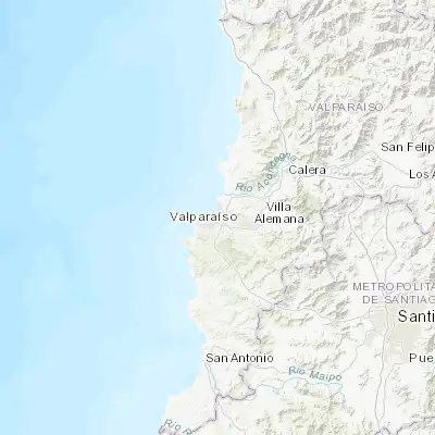 Map showing location of Viña del Mar (-33.024570, -71.551830)