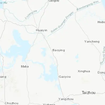 Map showing location of Baoying (33.229170, 119.309170)