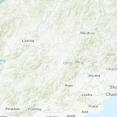 Map showing location of Hengbei (23.879680, 115.725460)