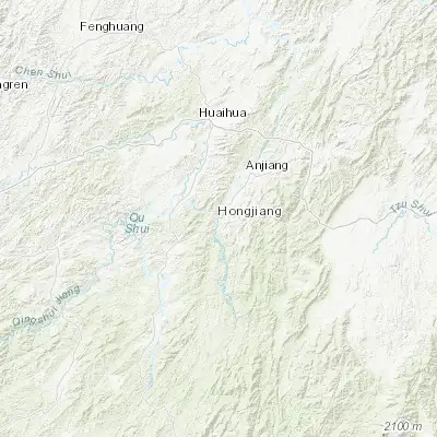 Map showing location of Hongjiang (27.110000, 109.995560)