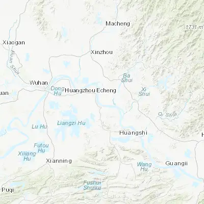 Map showing location of Huanggang (30.451430, 114.870350)