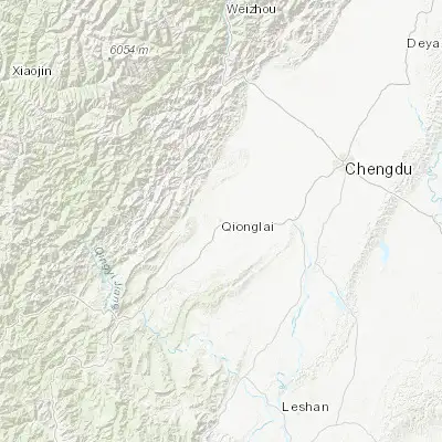 Map showing location of Linqiong (30.415870, 103.460890)