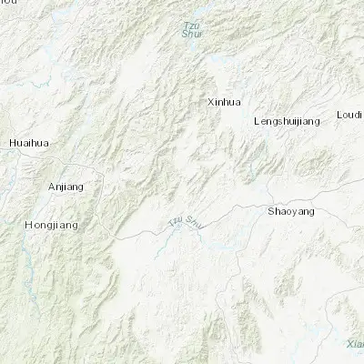 Map showing location of Liuduzhai (27.366110, 110.935000)