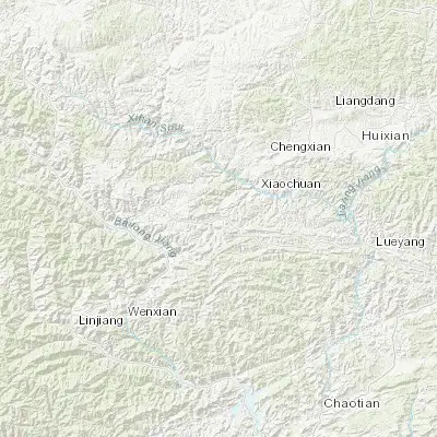 Map showing location of Wangguan (33.459170, 105.361670)