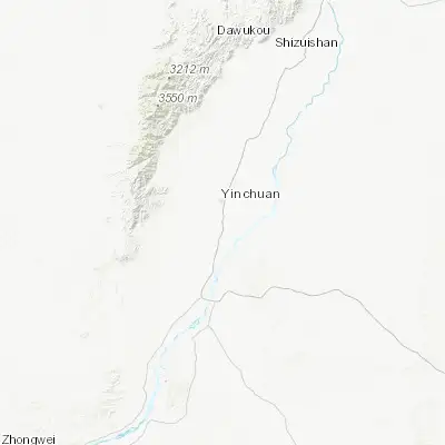 Map showing location of Wangyuan (38.384080, 106.272000)