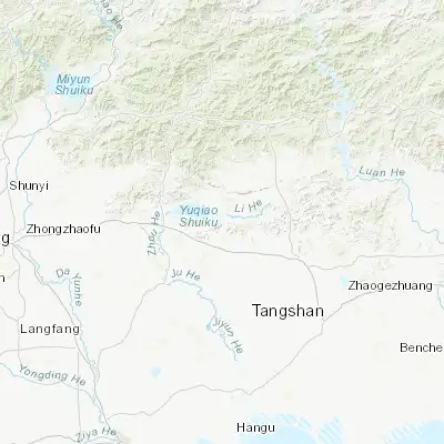 Map showing location of Yangezhuang (39.996390, 117.690280)