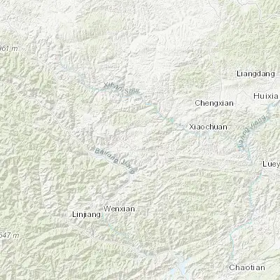 Map showing location of Yulong (33.510030, 105.181200)