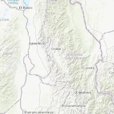 Map showing location of Ábrego (8.080650, -73.220540)