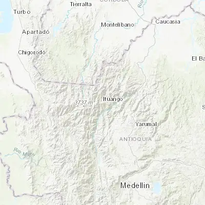 Map showing location of Ituango (7.171170, -75.764040)