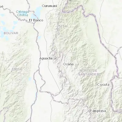 Map showing location of Río de Oro (8.291900, -73.384850)