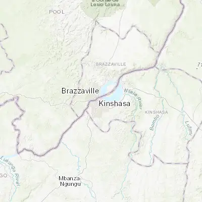 Map showing location of Kinshasa (-4.327580, 15.313570)