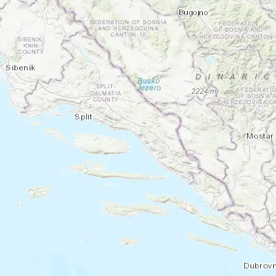 Map showing location of Baška Voda (43.356940, 16.950280)