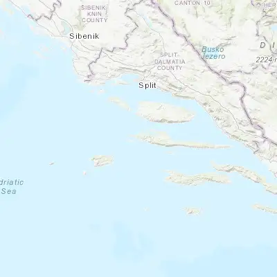 Map showing location of Hvar (43.172500, 16.442780)