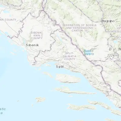 Map showing location of Klis (43.559440, 16.519440)