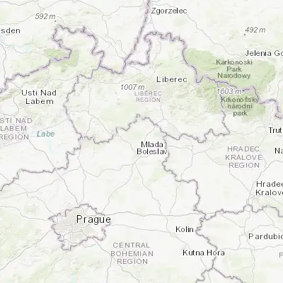 Map showing location of Bakov nad Jizerou (50.482300, 14.941490)