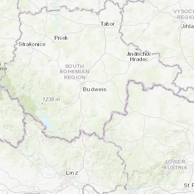 Map showing location of Borovany (48.898600, 14.642270)